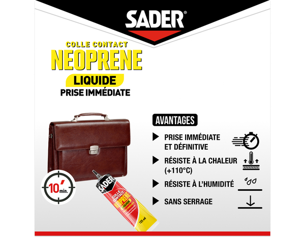 Colle contact néoprène liquide - Tube de 125ml - Sader - Brico Dépôt