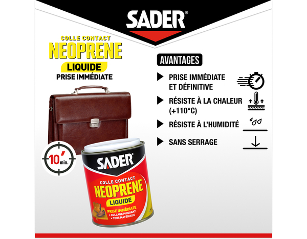 Colle contact néoprène liquide - 750 ml - Sader - Brico Dépôt