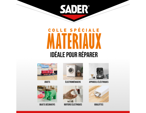 Tube de colle plastique rigide 55 ml - Sader - Brico Dépôt