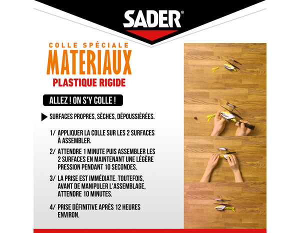 Tube de colle plastique rigide 55 ml - Sader - Brico Dépôt