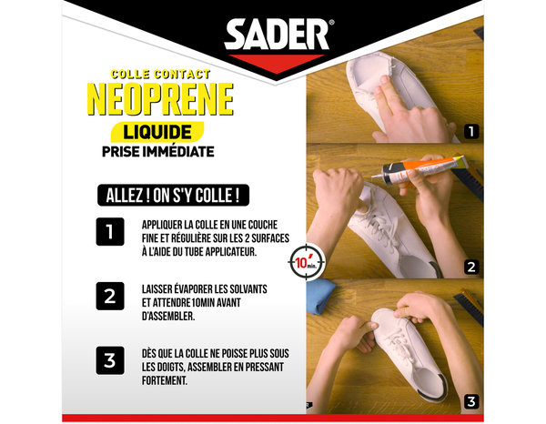 Colle contact néoprène liquide - Tube de 55ml - Sader - Brico Dépôt