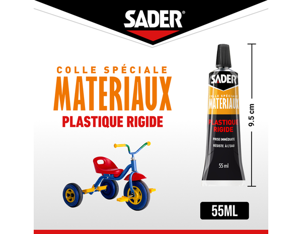 Tube de colle plastique rigide 55 ml - Sader - Brico Dépôt