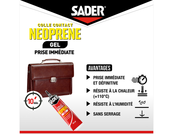 Colle contact néoprène en gel - Tube de 55ml - Sader - Brico Dépôt