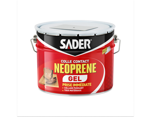 Colle contact néoprène en gel, spatule incluse - Seau de 2,5l - Sader - Brico Dépôt