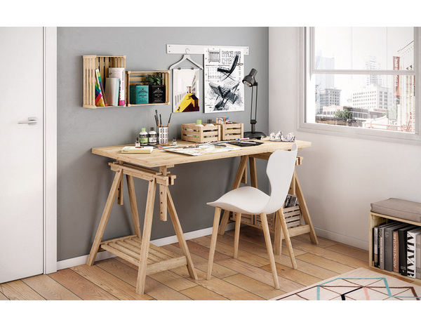 Tréteau architecte en pin 70 X 70/90 cm - Brico Dépôt