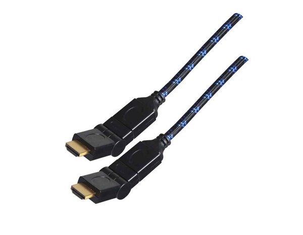 Cordon HDMI 2.0 angle 180D 1,5 m - Brico Dépôt