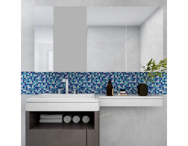 Mosaïque verre piscine mix bleu 32,7 x 32,7 cm - Cooke and Lewis - Brico Dépôt
