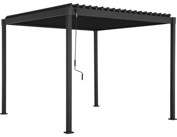 Pergola avec lames orientables gris anthracite - 3 x 3 m - Brico Dépôt