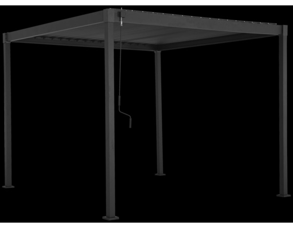 Pergola avec lames orientables gris anthracite - 3 x 3 m - Brico Dépôt