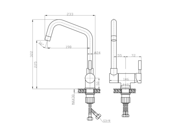 Mitigeur évier noir rabattable MICA - Edouard Rousseau - Brico Dépôt