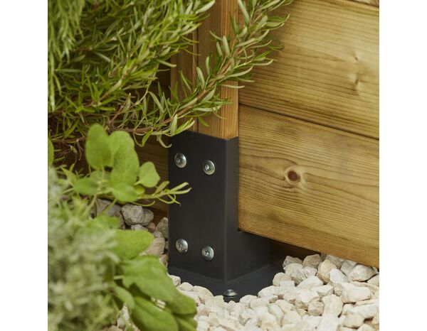 Platine de fixation pour poteau bois gris foncé - 70 mm x 70 mm - Marque BLOOMA - Brico Dépôt