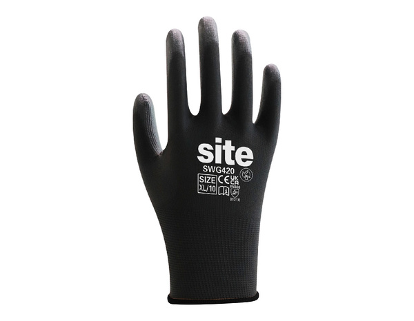 Gants tous travaux pleins noir polyuréthane Taille.10 - Brico Dépôt