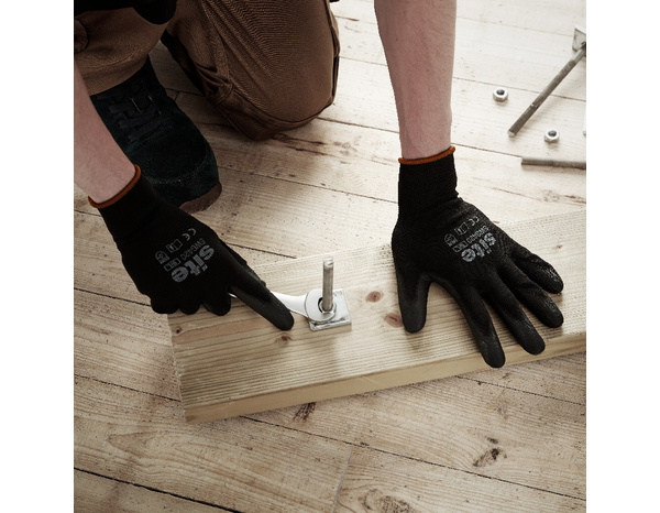 Gants tous travaux pleins noir polyuréthane Taille.9 - Brico Dépôt