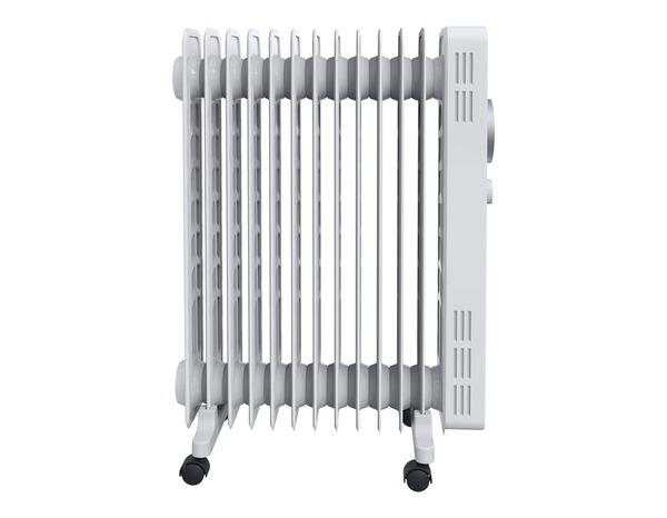 Radiateur bain d'huile 3 niveaux de chauffe blanc 2500 W - 64x45x24 cm - Brico Dépôt