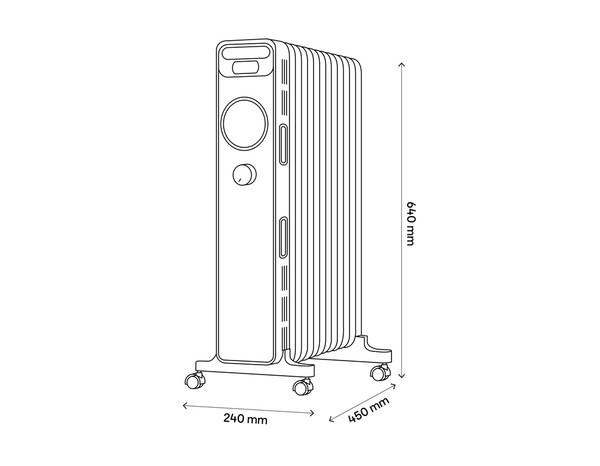 Radiateur bain d'huile 3 niveaux de chauffe blanc 2500 W - 64x45x24 cm - Brico Dépôt