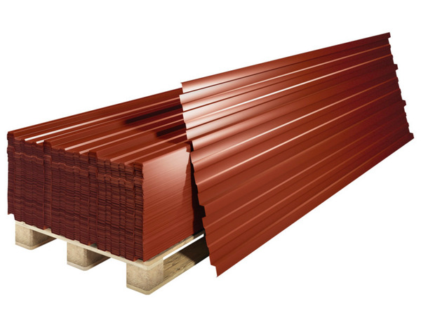 Plaque bacacier rouge en acier galvanisé - 3 x 0,9 m - Bacacier - Brico Dépôt