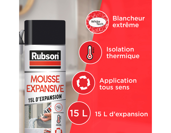 Mousse expansive aérosol multi-usages 345 ml - Rubson - Brico Dépôt