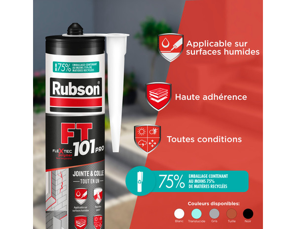Mastic-colle FT 101 Pro gris - cartouche 280 ml - Rubson - Brico Dépôt