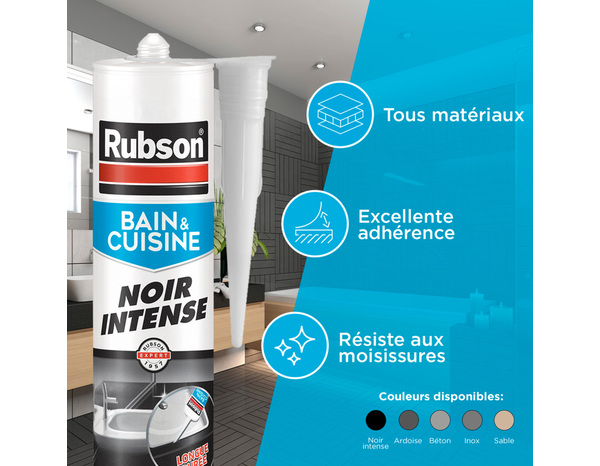 Mastic bain & cuisine, joint silicone multi-matériaux, couleur béton 280 ml - Rubson - Brico Dépôt