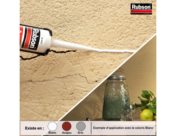 Mastic acrylique murs & fenêtres, couleur blanc cartouche 280 ml - Rubson - Brico Dépôt