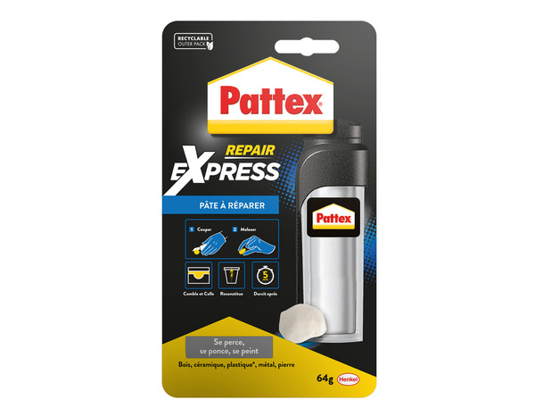 Pâte à réparer multi-usages "Pattex 100%", tube de 64 g - Pattex - Brico Dépôt