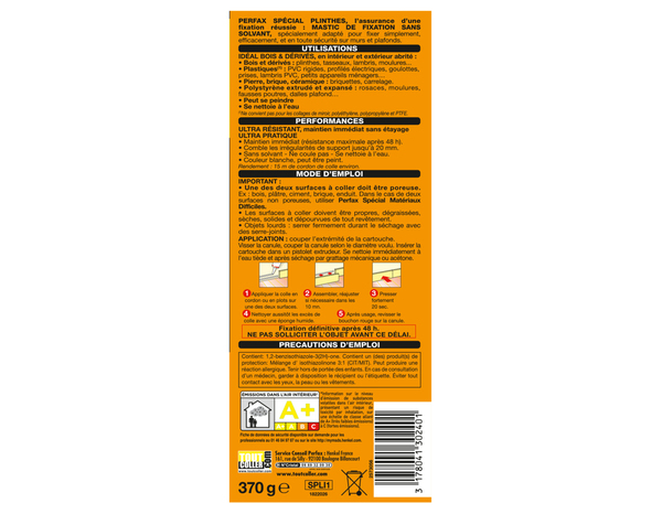 Colle fixation idéal bois cartouche 390 g - Perfax - Brico Dépôt