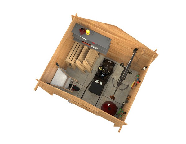 Abris bois L. 218 x P. 191 x H. 218 cm - Marque BLOOMA - Brico Dépôt