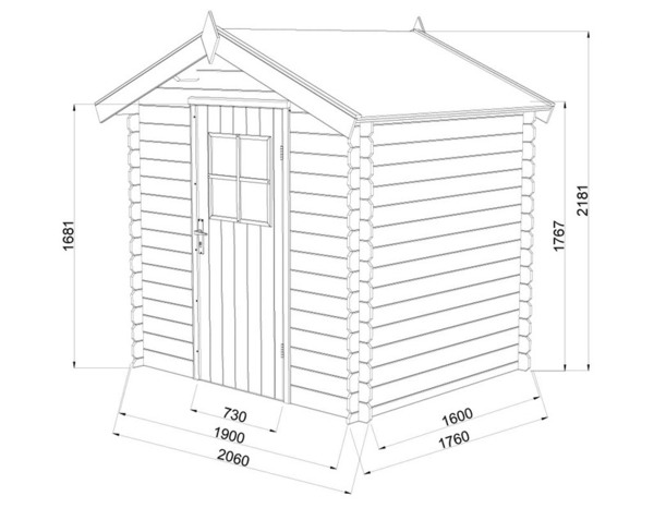 Abris bois L. 218 x P. 191 x H. 218 cm - Marque BLOOMA - Brico Dépôt
