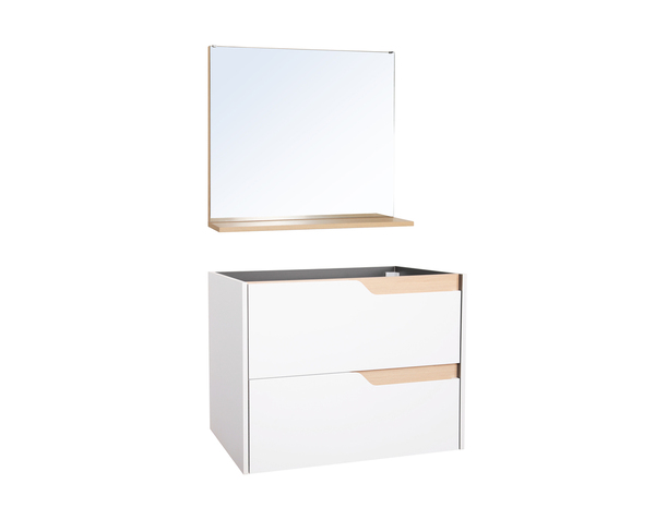 Ensemble meuble + vasque + miroir “Tolima” blanc – l. 80 X P. 45cm - Brico Dépôt