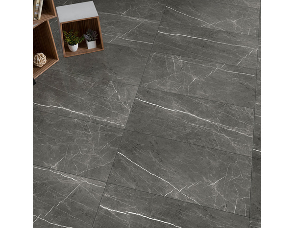 Carrelage de sol intérieur noir "Suprême" Grès cérame émaillé - 30,5 x 61.3 cm. Ep. 7,4 mm - Brico Dépôt