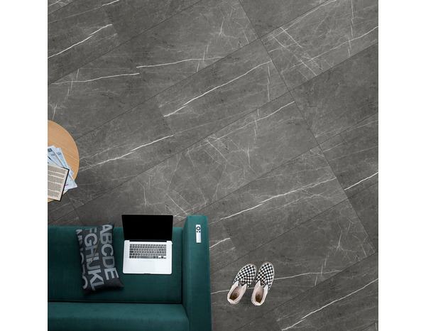 Carrelage de sol intérieur noir "Suprême" Grès cérame émaillé - 30,5 x 61.3 cm. Ep. 7,4 mm - Brico Dépôt