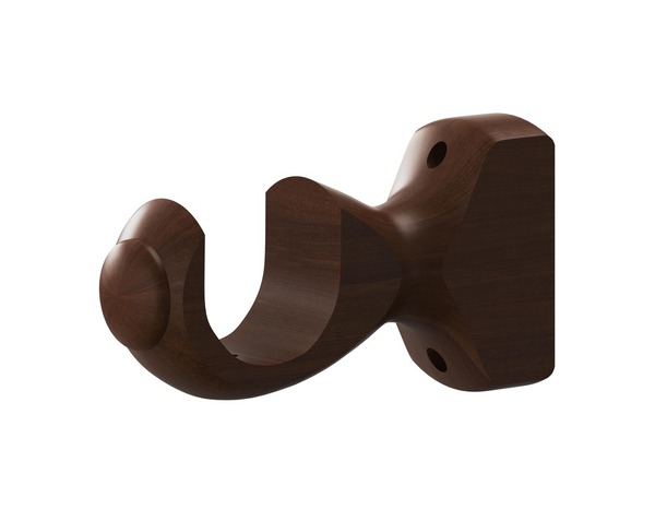 Kit barre à rideau 150cm bois foncé - Brico Dépôt