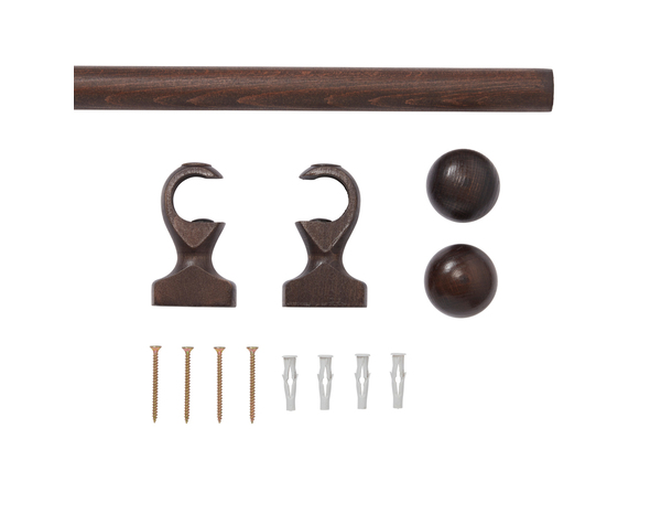 Kit barre à rideau 200cm bois foncé - Brico Dépôt