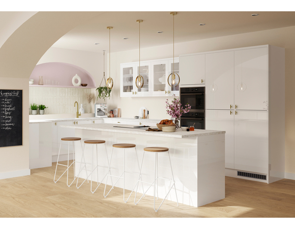 Façade 1 porte "Dorice" blanc brillant L30xH81 - Cooke and Lewis - Brico Dépôt