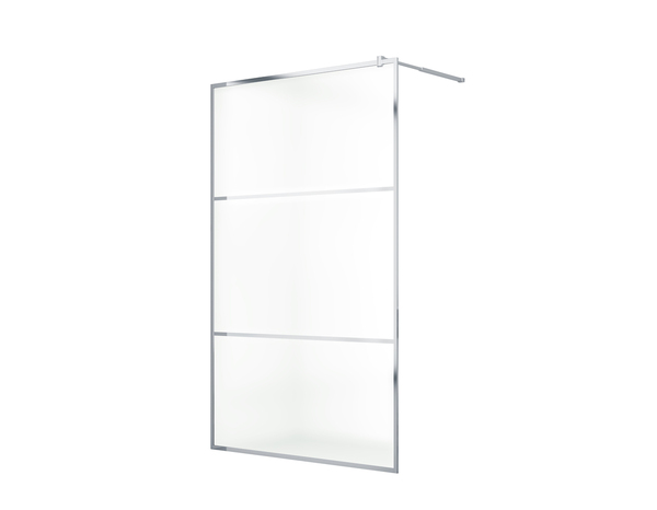 Paroi walk-in 120 cm ep. 6 mm cadre blanc avec "crochet-patère" - Brico Dépôt