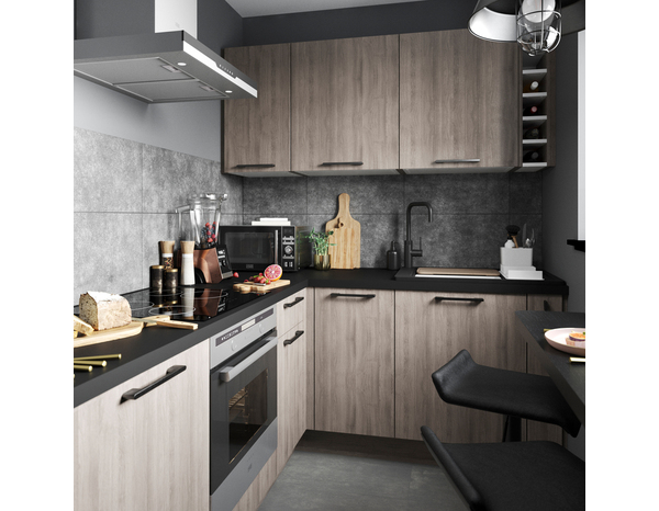 Façade 1 porte L 30 x H 81 chia chêne grise - Cooke and Lewis - Brico Dépôt