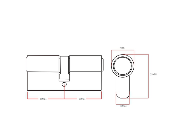 Serrure cylindre 6 goupilles satin nickel 40 x 40 mm - Brico Dépôt