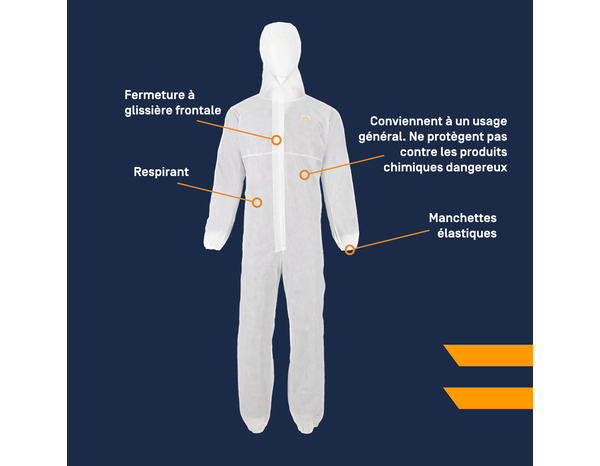 Combinaison de protection blanche - taille XL - Brico Dépôt