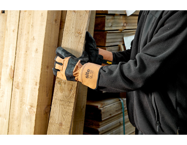 Gants de manutention en cuir doublure polaire - T9 - Brico Dépôt