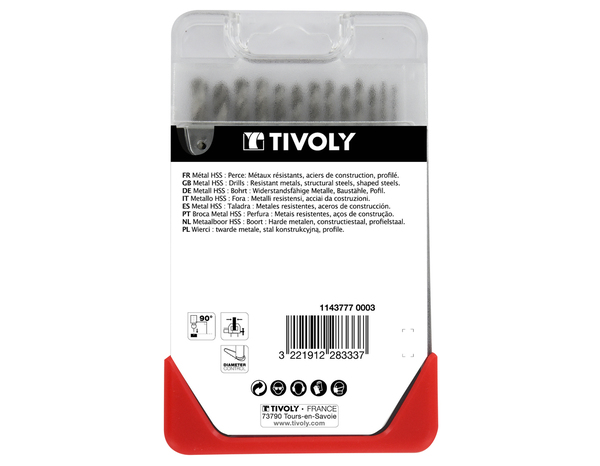 Coffret 13 forêts HSS Ø 1,5 à 6,5 mm - Tivoly - Brico Dépôt