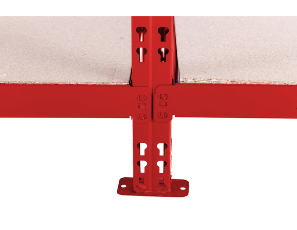 Étagère métal  10 tablettes L. 200 x H. 192 x P. 45 cm rouge - Brico Dépôt