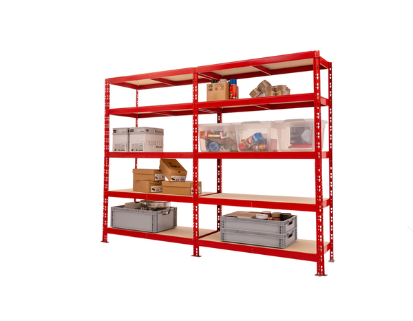 Étagère métal  10 tablettes L. 200 x H. 192 x P. 45 cm rouge - Brico Dépôt