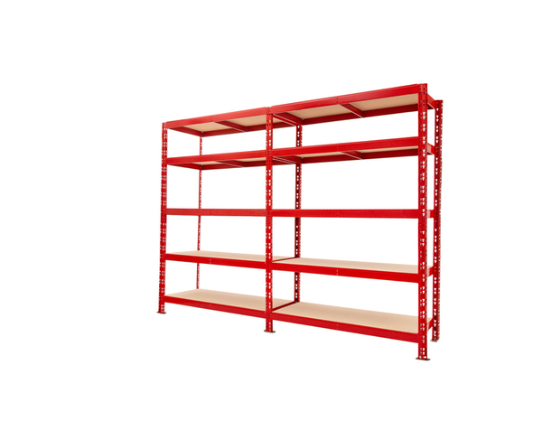 Étagère métal  10 tablettes L. 200 x H. 192 x P. 45 cm rouge - Brico Dépôt