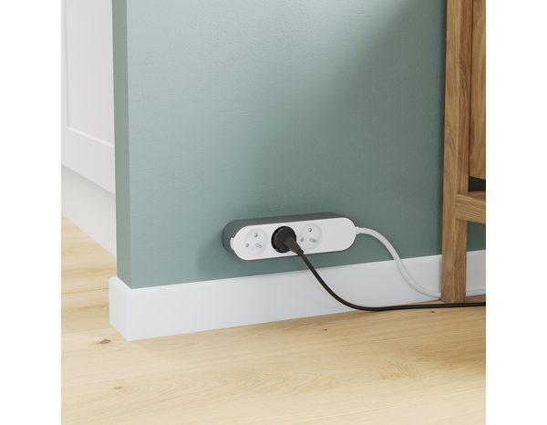 Bloc 3 prises 1,5 m gris et blanc - Brico Dépôt