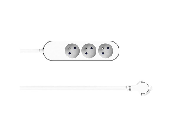Bloc 3 prises 3 m gris et blanc - Brico Dépôt