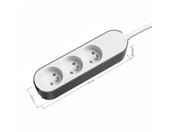 Bloc 3 prises 1,5 m gris et blanc - Brico Dépôt