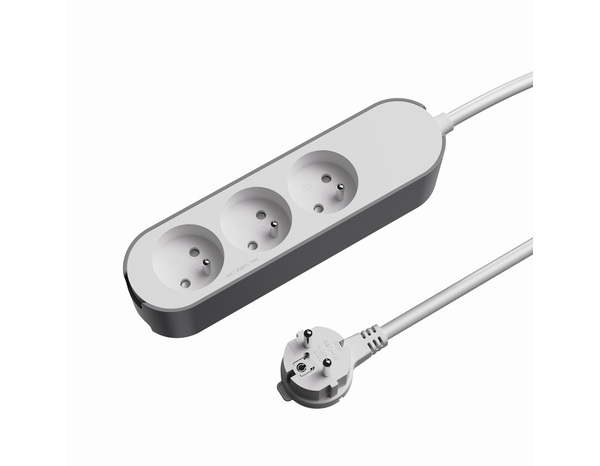 Bloc 3 prises 1,5 m gris et blanc - Brico Dépôt