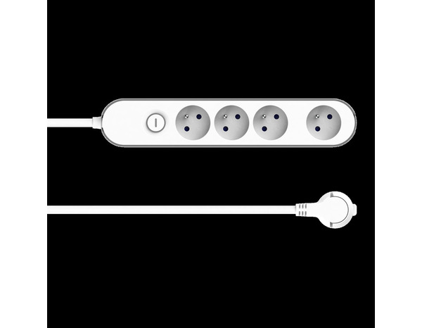 Bloc 4 prises 3 m gris et blanc - Brico Dépôt