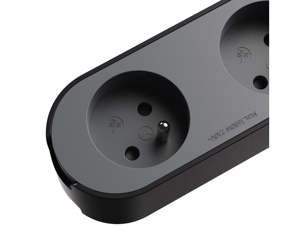 Bloc 6 prises 1,5 m gris et noir - Brico Dépôt