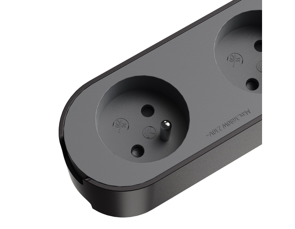 Bloc 4 prises 1,5 m gris et noir - Brico Dépôt